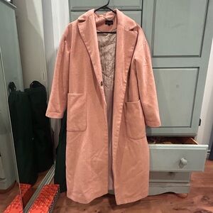 Topshop Women's Peach Shell Pink Coat